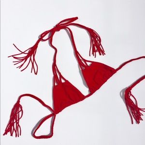 Acacia Red Triangle Bikini Top